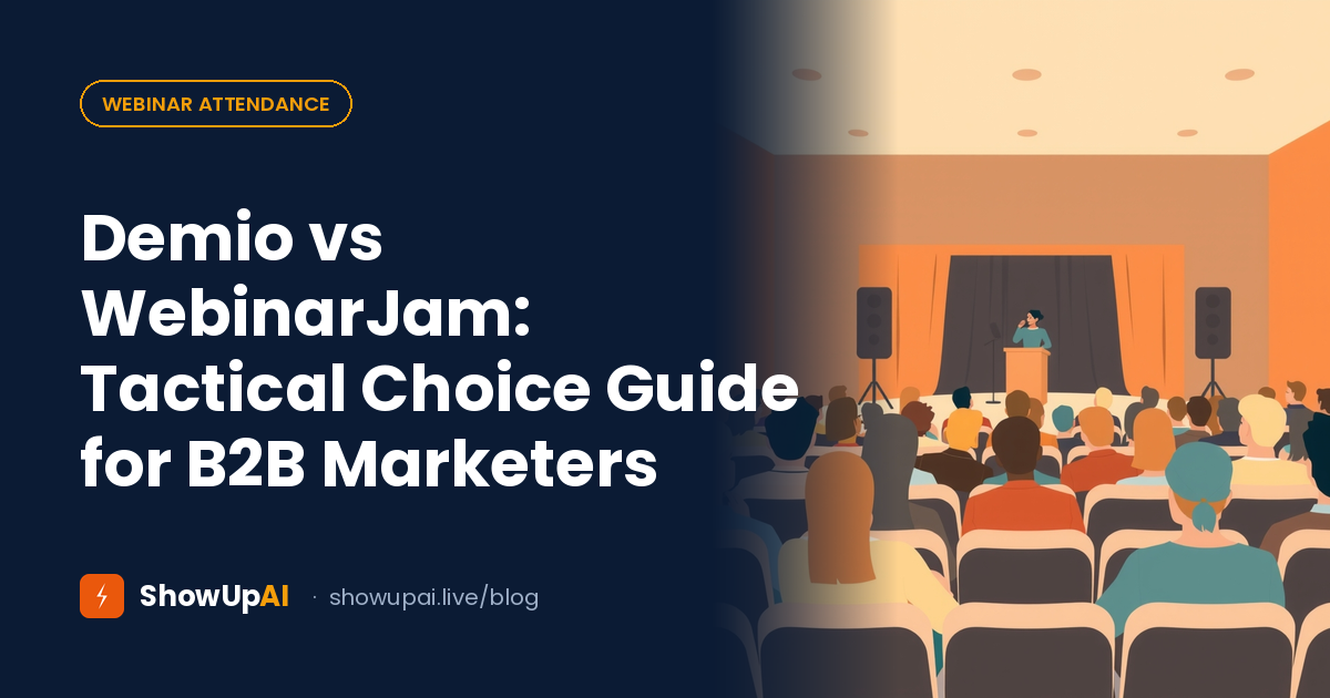 Demio vs WebinarJam: Tactical Choice Guide for B2B Marketers